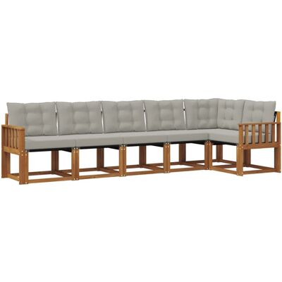 vidaXL Outdoor-Sofagarnitur mit Kissen 6-Tlg Natur und Hellgrau 3368710 vidaXL Outdoor-Sofagarnitur mit Kissen 6-Tlg Natur und Hellgrau 3368710