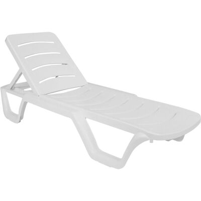 DELUKE Sonnenliege MALTE 10er Set Klappbar 54x187x30cm Kunststoff Weiß Gartenliege Strandliege DELUKE Sonnenliege MALTE 10er Set Klappbar 54x187x30cm Kunststoff Weiß Gartenliege Strandliege