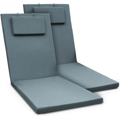 Beautissu 2er Set Gartenliege Auflage Sonnenliege Loft RL 200x60x5cm Taubenblau Beautissu 2er Set Gartenliege Auflage Sonnenliege Loft RL 200x60x5cm Taubenblau