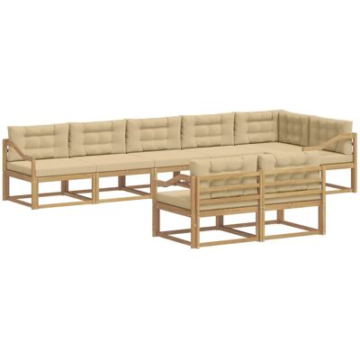 vidaXL Outdoor-Sofagarnitur mit Kissen 6-Tlg Weiß und Beige Polyester 3386637 vidaXL Outdoor-Sofagarnitur mit Kissen 6-Tlg Weiß und Beige Polyester 3386637