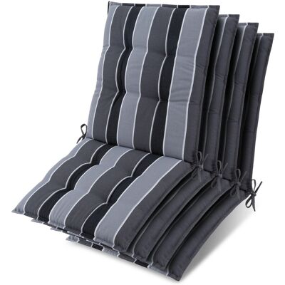 Beautissu 4x Niederlehner Auflage Sun-NL 100x50x8cm Anthrazit-Gestreift Beautissu 4x Niederlehner Auflage Sun-NL 100x50x8cm Anthrazit-Gestreift