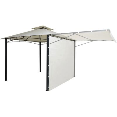 MCW Pergola F94 Stahl mit Seitenwand Creme-Beige MCW Pergola F94 Stahl mit Seitenwand Creme-Beige