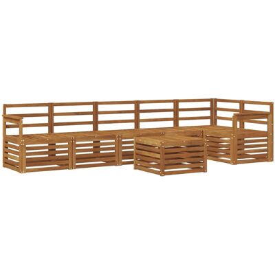 vidaXL Ecksofa Set 7-Tlg Natur Massivholz Akazie 3374914 vidaXL Ecksofa Set 7-Tlg Natur Massivholz Akazie 3374914