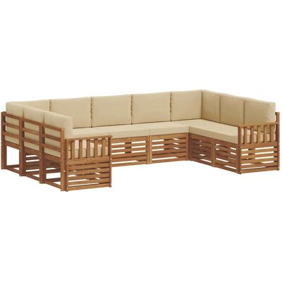 vidaXL Sofagarnituren 9 Tlg Natur und Beige Massivholz Akazie 3375473 vidaXL Sofagarnituren 9 Tlg Natur und Beige Massivholz Akazie 3375473