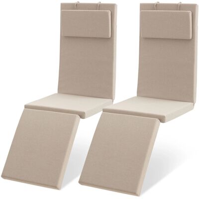 Beautissu 2x Outdoor Deckchairauflage QD-DC 175x45x5cm Beige Beautissu 2x Outdoor Deckchairauflage QD-DC 175x45x5cm Beige