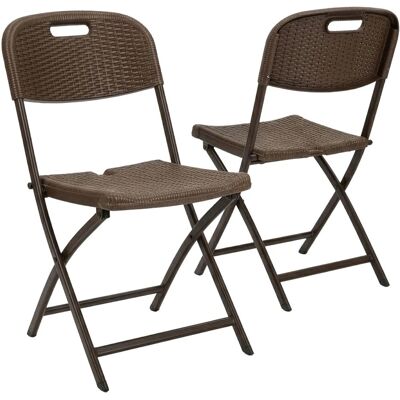 Floordirekt Klappstuhl Niigata 2er-Set Gartenstuhl Rattan-Optik 150 kg Belastbar Floordirekt Klappstuhl Niigata 2er-Set Gartenstuhl Rattan-Optik 150 kg Belastbar