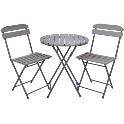 DELUKE Balkonmöbel-Set ULF 3-tlg. Kunststoff Grau Balkon-Set Gartenmöbel-Set Sitzgruppe Balkonstuhl Balkontisch DELUKE Balkonmöbel-Set ULF 3-tlg. Kunststoff Grau Balkon-Set Gartenmöbel-Set Sitzgruppe Balkonstuhl Balkontisch
