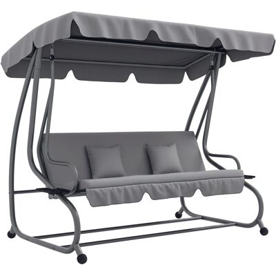 Outsunny Hollywoodschaukel mit Liegefunktion 200 x 120 x 164 cm Hellgrau Outsunny Hollywoodschaukel mit Liegefunktion 200 x 120 x 164 cm Hellgrau