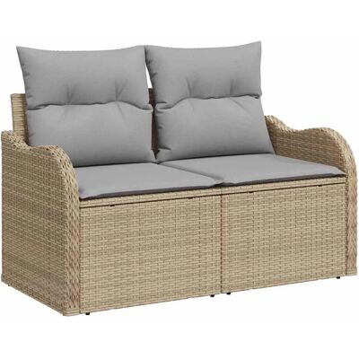 Vidaxl 2-Sitzer Gartensofa Beige Rattan - Gartenmöbel Vidaxl 2-Sitzer Gartensofa Beige Rattan - Gartenmöbel