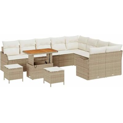 vidaXL Garten-Sofa-Set 12-Tlg Beige Poly Rattan 3362306 vidaXL Garten-Sofa-Set 12-Tlg Beige Poly Rattan 3362306