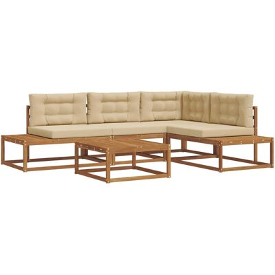 vidaXL Outdoor-Sofagarnitur 5 Stück Natur und Beige 3368141 vidaXL Outdoor-Sofagarnitur 5 Stück Natur und Beige 3368141