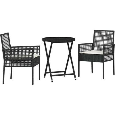 vidaXL - Bistro Garden Set - Schwarz - Gartenmöbel-Set vidaXL - Bistro Garden Set - Schwarz - Gartenmöbel-Set