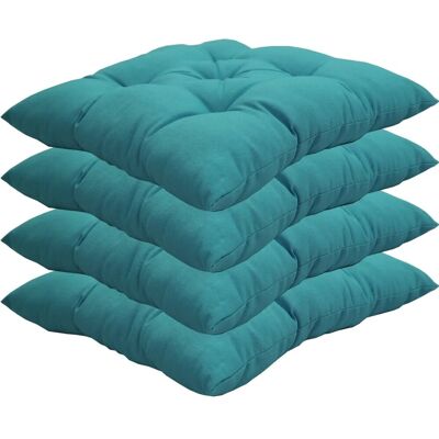 NYVI Stuhlkissen für Gartenstühle 38x38 cm 4er Set Türkis NYVI Stuhlkissen für Gartenstühle 38x38 cm 4er Set Türkis