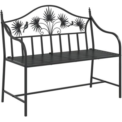 vidaXL Vintage Metallbank Schwarz Pulverbeschichteter Stahl Standard 42008115 vidaXL Vintage Metallbank Schwarz Pulverbeschichteter Stahl Standard 42008115