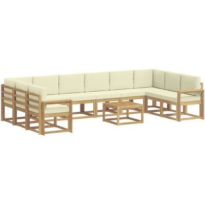 vidaXL Outdoor-Sofagarnitur mit Kissen 11 Stk Weiß und Creme 3388329 vidaXL Outdoor-Sofagarnitur mit Kissen 11 Stk Weiß und Creme 3388329