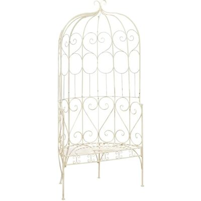 furnicato Gartenbank 95 cm Eisen Antik Weiß furnicato Gartenbank 95 cm Eisen Antik Weiß
