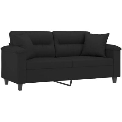 vidaXL 2-Sitzer-Sofa - Mikrofaser Schwarz - 140cm - Sofa vidaXL 2-Sitzer-Sofa - Mikrofaser Schwarz - 140cm - Sofa