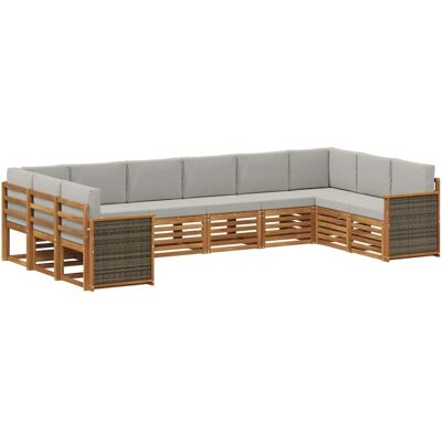 vidaXL Ecksofa Set mit Kissen 7 Stk Natur und Hellgrau 3384887 vidaXL Ecksofa Set mit Kissen 7 Stk Natur und Hellgrau 3384887
