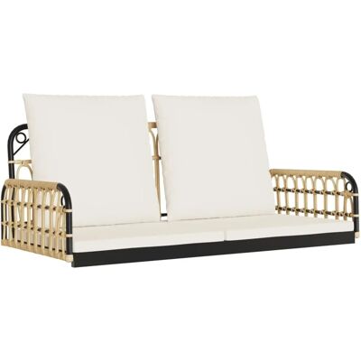 furnicato Hängebank mit Kissen 105x58x38 cm Poly Rattan und Stahl furnicato Hängebank mit Kissen 105x58x38 cm Poly Rattan und Stahl