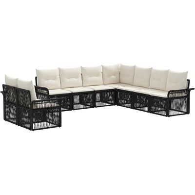 vidaXL Gartensofa-Set 9-Tlg Schwarz Poly-Rattan 3434869 vidaXL Gartensofa-Set 9-Tlg Schwarz Poly-Rattan 3434869