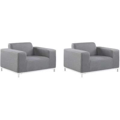 Beliani Sessel Grau Weiss 84x105x68 Beliani Sessel Grau Weiss 84x105x68