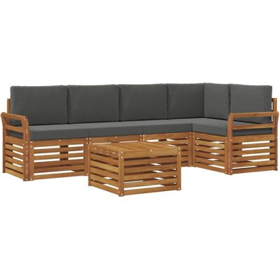 vidaXL Sofagarnituren 6 Tlg Natur und Anthrazit Massivholz Akazie 3374852 vidaXL Sofagarnituren 6 Tlg Natur und Anthrazit Massivholz Akazie 3374852