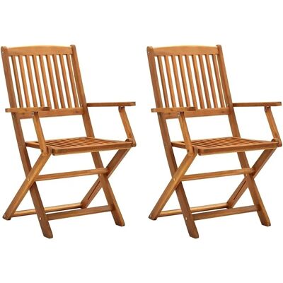 vidaXL Klappbare Gartenstühle 2 Stk Massivholz Akazie 46337 vidaXL Klappbare Gartenstühle 2 Stk Massivholz Akazie 46337