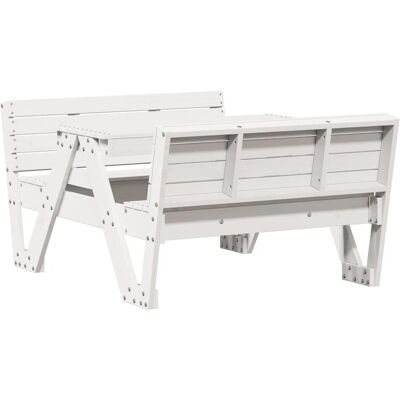 vidaXL Picknicktisch für Kinder Weiß 88x122x58 cm Massivholz Kiefer 832602 vidaXL Picknicktisch für Kinder Weiß 88x122x58 cm Massivholz Kiefer 832602