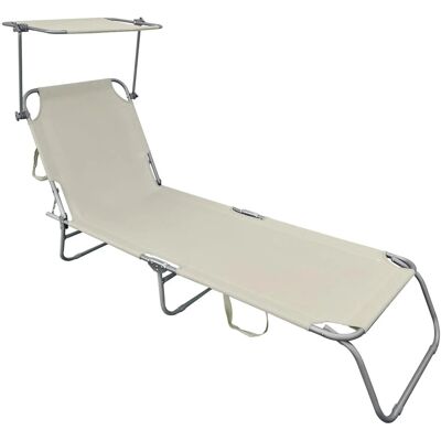 Lex XL 3-Bein Gartenliege Sonnenliege Strandliege Gartenmöbel Sonnendach Klappbar Beige Lex XL 3-Bein Gartenliege Sonnenliege Strandliege Gartenmöbel Sonnendach Klappbar Beige