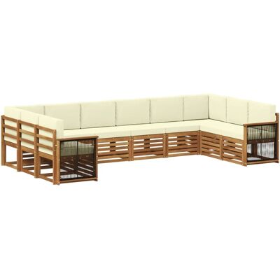 vidaXL Ecksofa Set mit Kissen 7 Stk Natur und Creme 3384891 vidaXL Ecksofa Set mit Kissen 7 Stk Natur und Creme 3384891