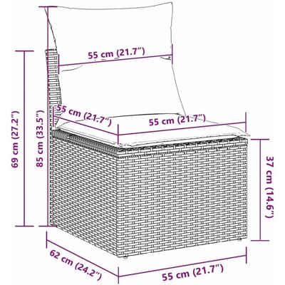 vidaXL Gartencouch-Set - Wetterfest, Modern, Bequem - 5 Personen vidaXL Gartencouch-Set - Wetterfest, Modern, Bequem - 5 Personen