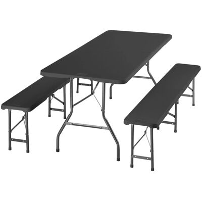 Tectake Campingtischgarnitur Panja Klappbar Wetterfest Robuster Kunststoff Je Bank 500 kg Belastbarkeit 70 x 180 x 74 cm Anthrazit Tectake Campingtischgarnitur Panja Klappbar Wetterfest Robuster Kunststoff Je Bank 500 kg Belastbarkeit 70 x 180 x 74 cm Anthrazit