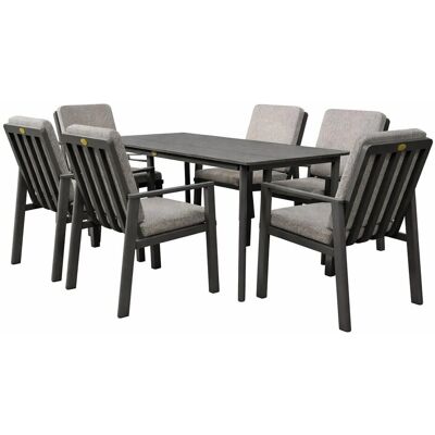 RICHLY Gartenlounge-Set Aluminium Garten Essgruppe für 6 Personen Grau RICHLY Gartenlounge-Set Aluminium Garten Essgruppe für 6 Personen Grau