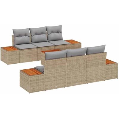 Marke Modell Beige Rechteckiger Gartensofa-Set Marke Modell Beige Rechteckiger Gartensofa-Set
