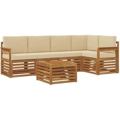 vidaXL Sofagarnituren 6 Tlg Natur und Beige Massivholz Akazie 3374838 vidaXL Sofagarnituren 6 Tlg Natur und Beige Massivholz Akazie 3374838