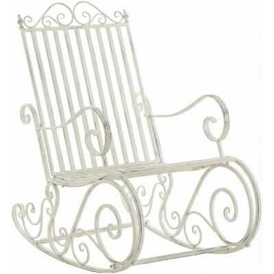 DELUKE Schaukelstuhl ANNA Antik Outdoor 56x90x94cm Metall Antik-Weiß Gartenstuhl Liegestuhl Relaxstuhl Garten Terrasse DELUKE Schaukelstuhl ANNA Antik Outdoor 56x90x94cm Metall Antik-Weiß Gartenstuhl Liegestuhl Relaxstuhl Garten Terrasse