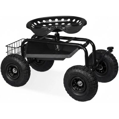 Relaxdays Gartenrollsitz Stahl Schwarz Höhenverstellbar mit Stauraum 47 cm x 45 cm x 87 cm 12,6 kg Relaxdays Gartenrollsitz Stahl Schwarz Höhenverstellbar mit Stauraum 47 cm x 45 cm x 87 cm 12,6 kg