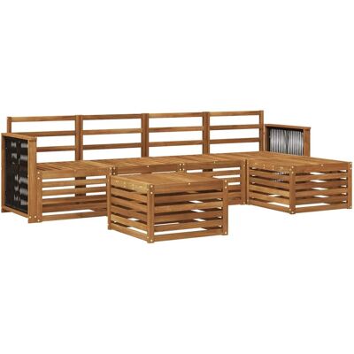 vidaXL Outdoor-Sofagarnitur 6 Stk Natur 3384260 vidaXL Outdoor-Sofagarnitur 6 Stk Natur 3384260