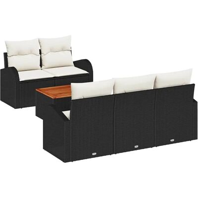 Poliratán Akazien Vidaxl Gartensofaset - 6 Stück Poliratán Akazien Vidaxl Gartensofaset - 6 Stück
