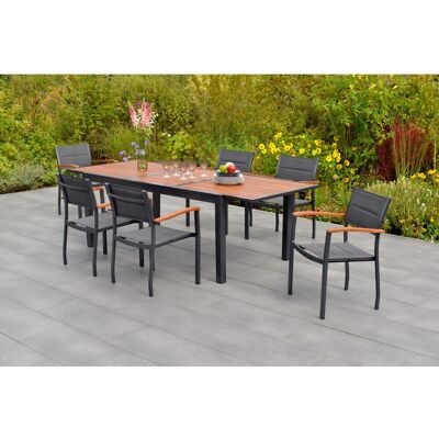 MERXX Paxos Gartenset - Modernes Aluminium & Holz-Mobiliar MERXX Paxos Gartenset - Modernes Aluminium & Holz-Mobiliar