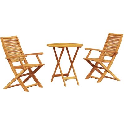 vidaXL Klapp Bistro Set 3-Tlg Braun Akazie Massivholz 3375695 vidaXL Klapp Bistro Set 3-Tlg Braun Akazie Massivholz 3375695