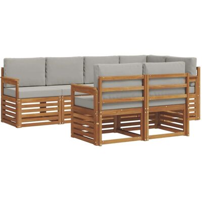 vidaXL Sofagarnituren 7 Tlg Natur und Hellgrau Massivholz Akazie 3374956 vidaXL Sofagarnituren 7 Tlg Natur und Hellgrau Massivholz Akazie 3374956