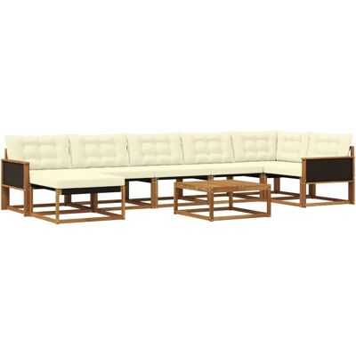 vidaXL Outdoor-Sofagarnitur 8 Stk Natur und Creme Massivholz Akazie 3381574 vidaXL Outdoor-Sofagarnitur 8 Stk Natur und Creme Massivholz Akazie 3381574