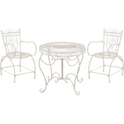 DELUKE Balkonset Bistroset LORIN Metall Antik-creme 90x90x69cm Gartenmöbelset 2 Personen Metall Vintage Balkonmöbel Set Terrassenmöbelset DELUKE Balkonset Bistroset LORIN Metall Antik-creme 90x90x69cm Gartenmöbelset 2 Personen Metall Vintage Balkonmöbel Set Terrassenmöbelset