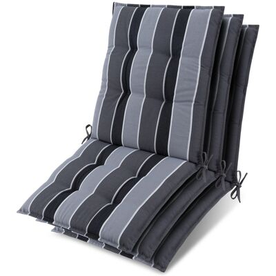Beautissu 3x Niederlehner Sun-NL Auflage 100x50x8cm Anthrazit-Gestreift Beautissu 3x Niederlehner Sun-NL Auflage 100x50x8cm Anthrazit-Gestreift