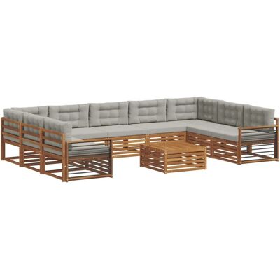 vidaXL Sofagarnituren 10 Tlg Natur und Hellgrau Massivholz Akazie 3374181 vidaXL Sofagarnituren 10 Tlg Natur und Hellgrau Massivholz Akazie 3374181