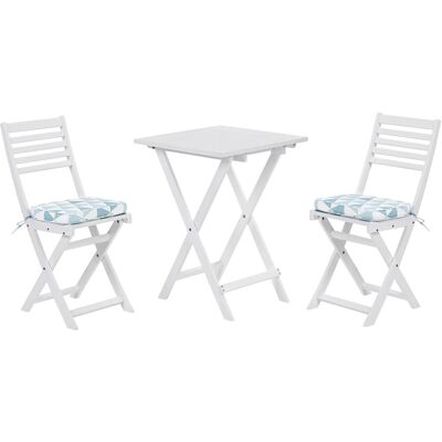 Beliani FIJI Weißes Bistro-Set mit Kissen - Bistro Set Beliani FIJI Weißes Bistro-Set mit Kissen - Bistro Set