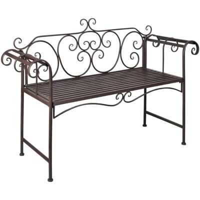 furnicato Gartenbank 132 cm Stahl Antik Braun furnicato Gartenbank 132 cm Stahl Antik Braun