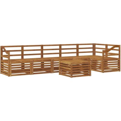 vidaXL Ecksofa Set 7-Tlg Natur Massivholz Akazie 3374944 vidaXL Ecksofa Set 7-Tlg Natur Massivholz Akazie 3374944