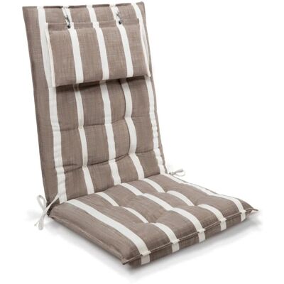 Beautissu Sun-HL Hochlehner 119x50x8cm Beige-Weiß-Gestreift Beautissu Sun-HL Hochlehner 119x50x8cm Beige-Weiß-Gestreift